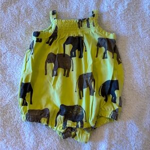 Tea collection Elephant Print Kids Romper - neon green